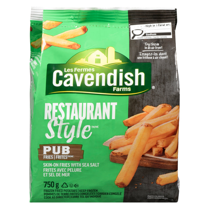 Les Fermes Cavendish Restaurant Style Pommes de Terre Frites Congelées Pub Frites Coupe Épaisse, 750 g
