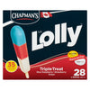 Bâtonnets glacés triple délice Li'l Lolly de Chapman's – emb. de 28