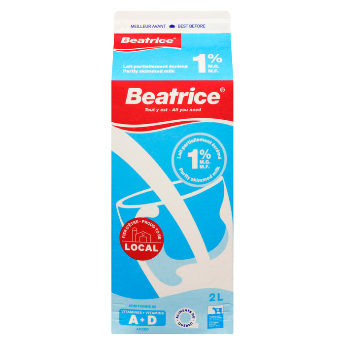 Lait frais partiellement écrémé avec 1 % de M. G. Beatrice – 2 L
