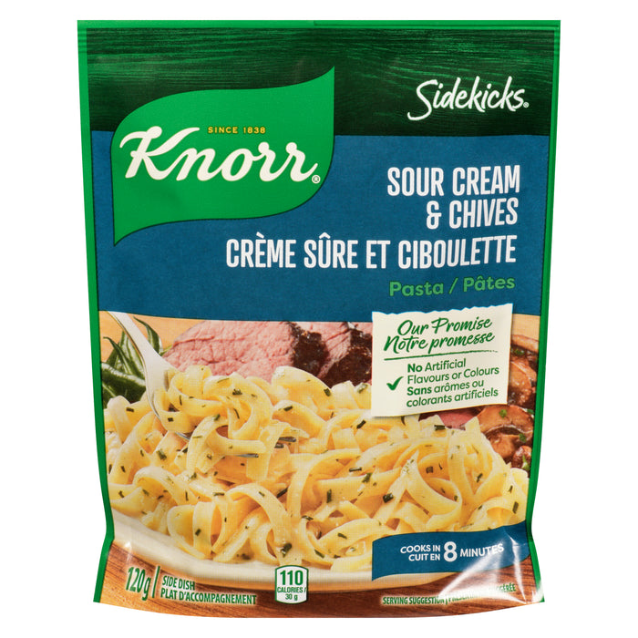 Knorr Sidekicks Plat d'Accompagnement Crème Sûre et Ciboulette Pâtes, 120 g