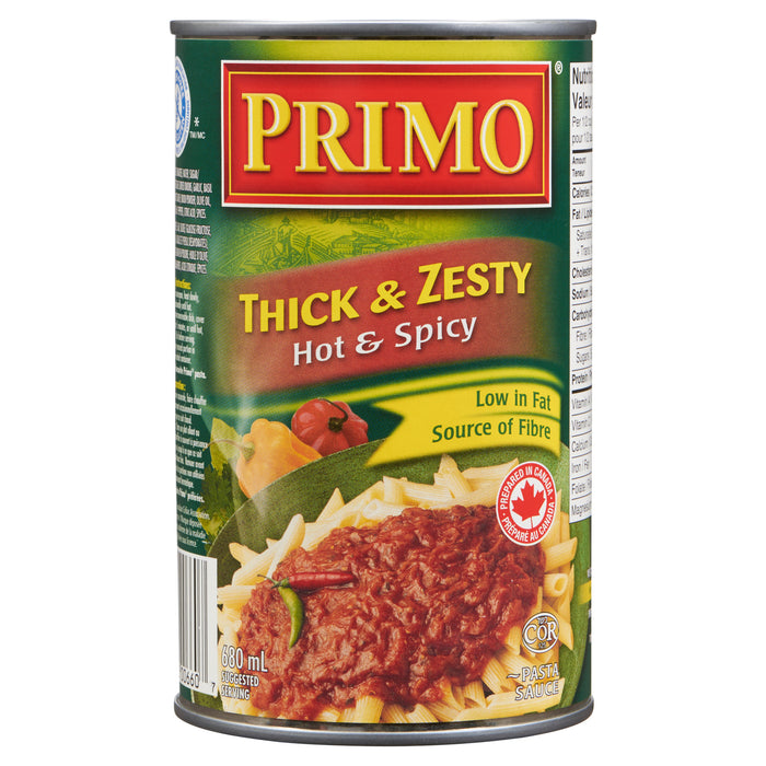 Primo Thick and Zesty Hot and Spicy Pasta Sauce - 680ml