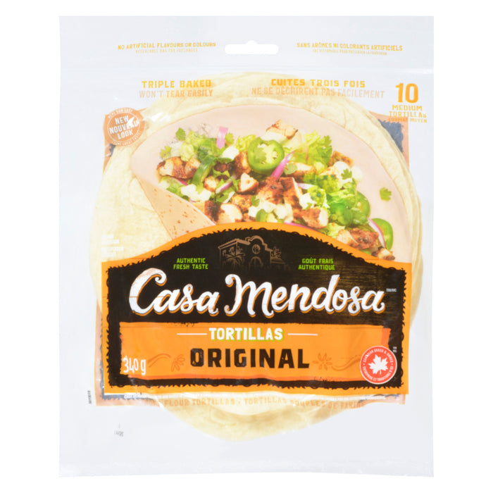 Casa Mendosa Medium Triple Baked Original Tortillas, 10-Pack, 340-g