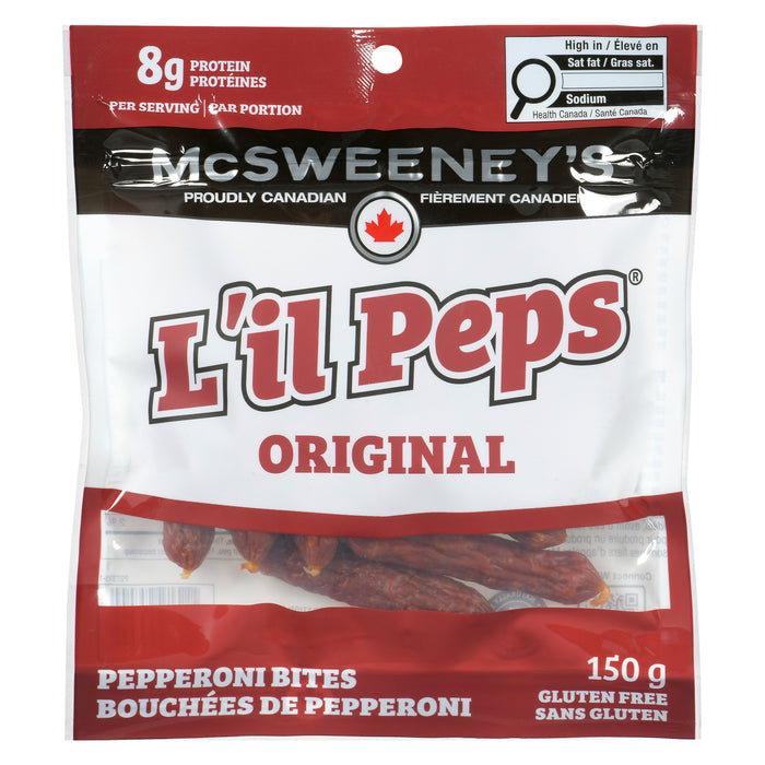 McSweeney's L'il Peps Bite-Sized Original Pepperoni Sticks, 150-g