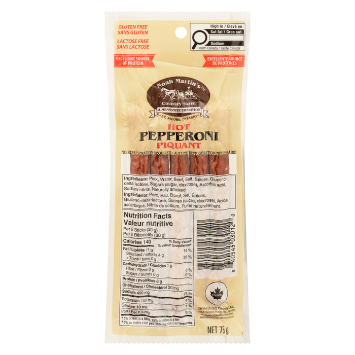 Noah Martin's Hot Pepperoni, 75-g