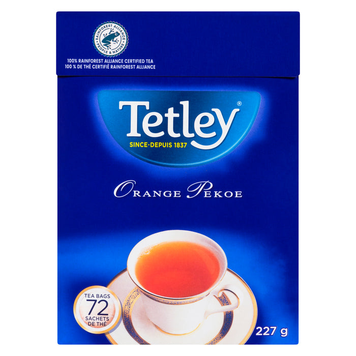 Thé orange Pekoe Tetley - 72 sachets