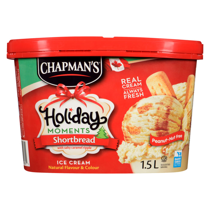 Chapman's Holiday Moments Shortbread with Salty Caramel Ribbon Ice Cream - 1.5L