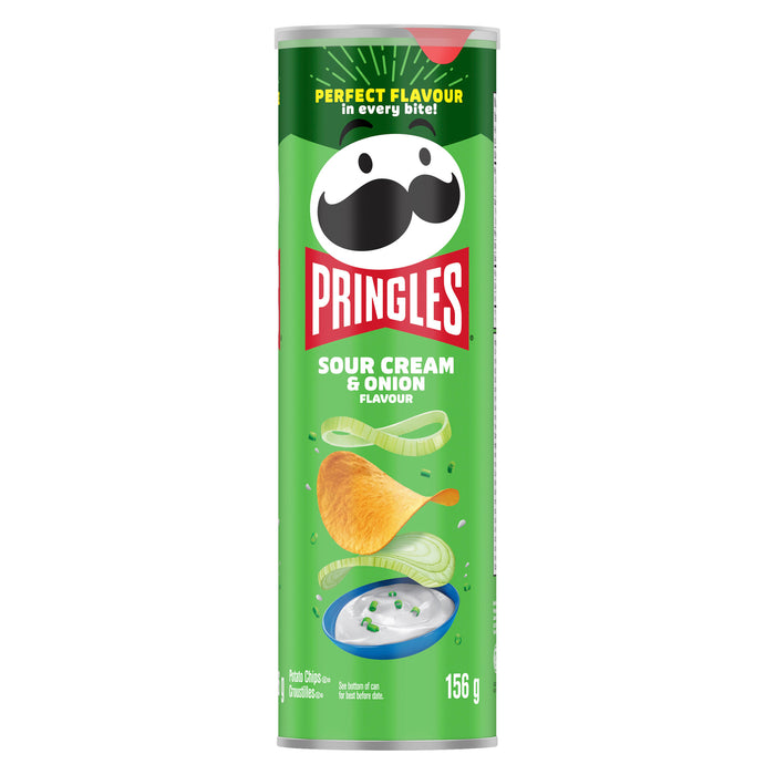 Pringles Croustilles Saveur de Crème Sure et Oignon, 156 g