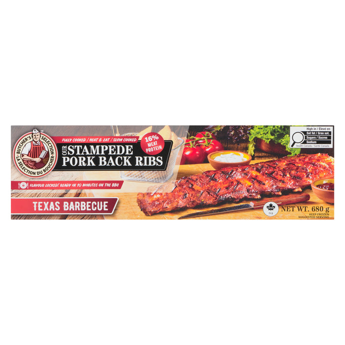 La Sélection du Boucher Nos Stampede Côtes de Dos de Porc Barbecue Style Texas, 680 g