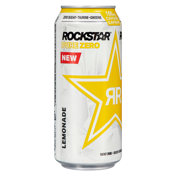 Rockstar Pure Zero Lemonade Caffeinated Energy Drink, 473-ml