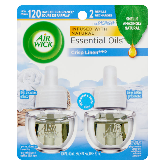 Air Wick Fresh Linen Scented Air Freshener, 2-Pack