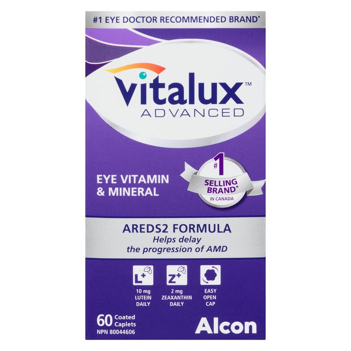 Vitalux Advanced Multivitamines Oculaires Formule AREDS2 Comprimés Enrobés, Emballage de 60