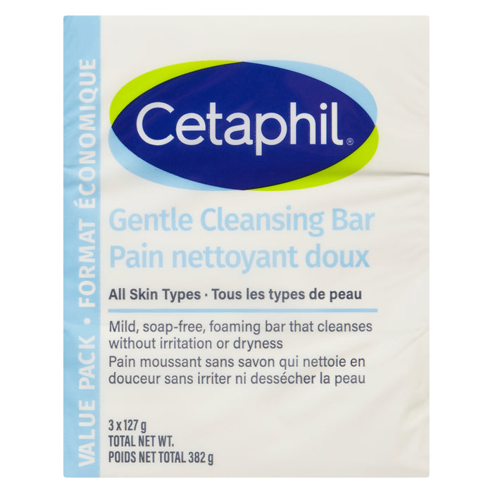 Cetaphil Nettoyant Doux en Pain Paquet économique, Emballage de 3, 127 g