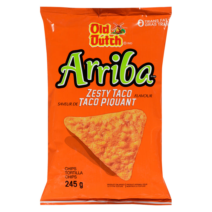 Old Dutch Arriba Chips Tortilla Zesty Taco Flavour, 245-g