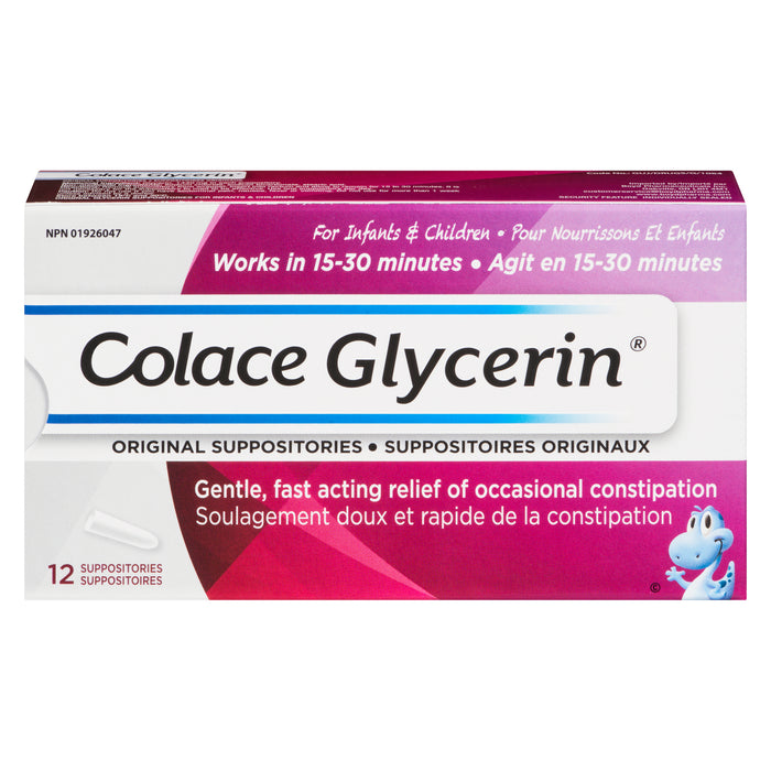 Colace Glycerin Original Suppositories for Infants & Children Suppositories, 12-Pack