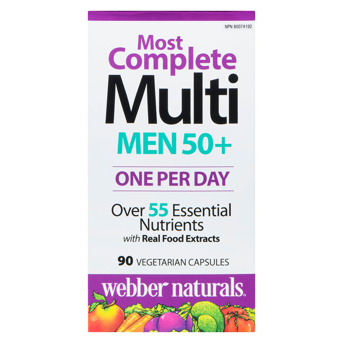 Webber Naturals Most Complete Multi Men, 50+ 90 Vegetarian Capsules