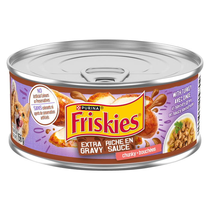 Purina Friskies Turkey in Extra Chunky Gravy Cat Food, 156-g