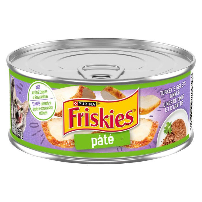 Nourriture pour chats Purina Friskies dîner de dinde et abattis en pâté  156 g
