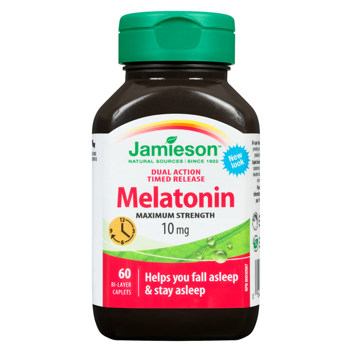 Jamieson Mélatonine Puissance Maximale 10 mg Caplets Bicouches, emb. de 60