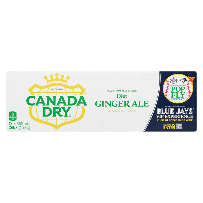 Soda gingembre diète Canada Dry, emb. de 12 - 355 ml