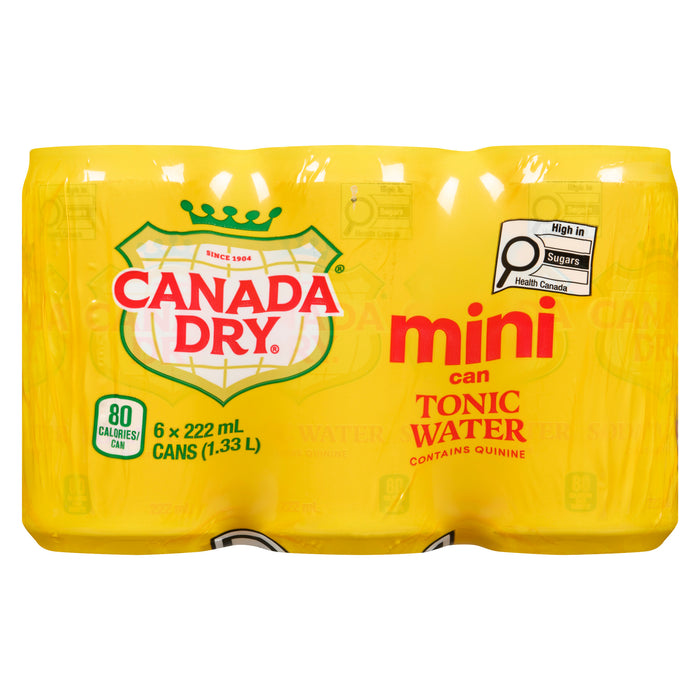 Canada Dry Tonic Water Mini Can, 6-Pack, 222 ml