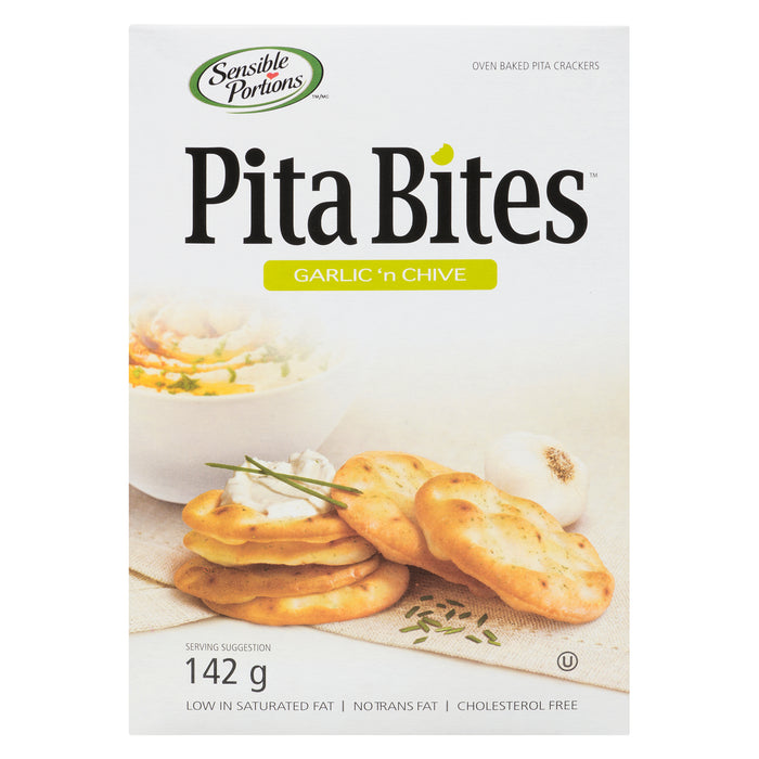 Craquelins de pain pita cuit au four Pita Bites à saveur d'ail et ciboulette - 142 g