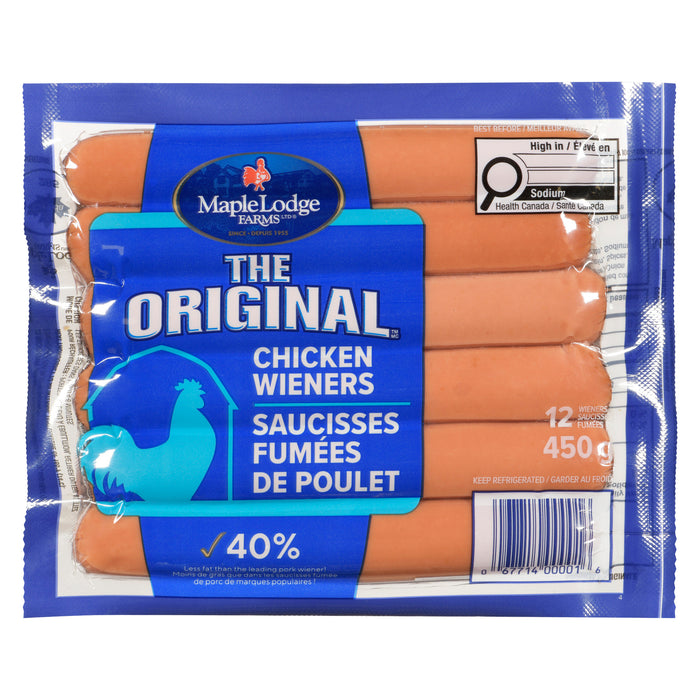 Saucisses fumées au poulet originales Maple Lodge Farms Ltd, emb. de 12 - 450 g
