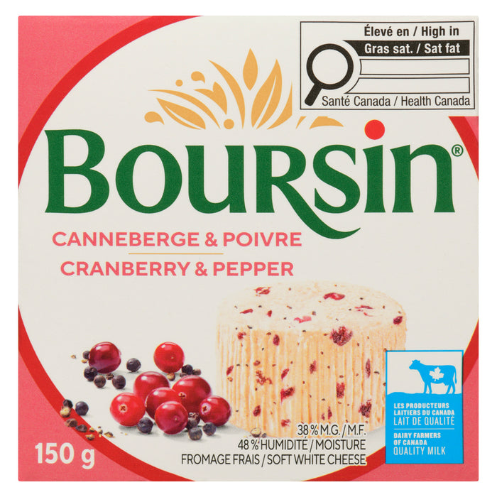 Boursin Soft White Cheese Cranberry & Pepper 38 % M.F., 150 g