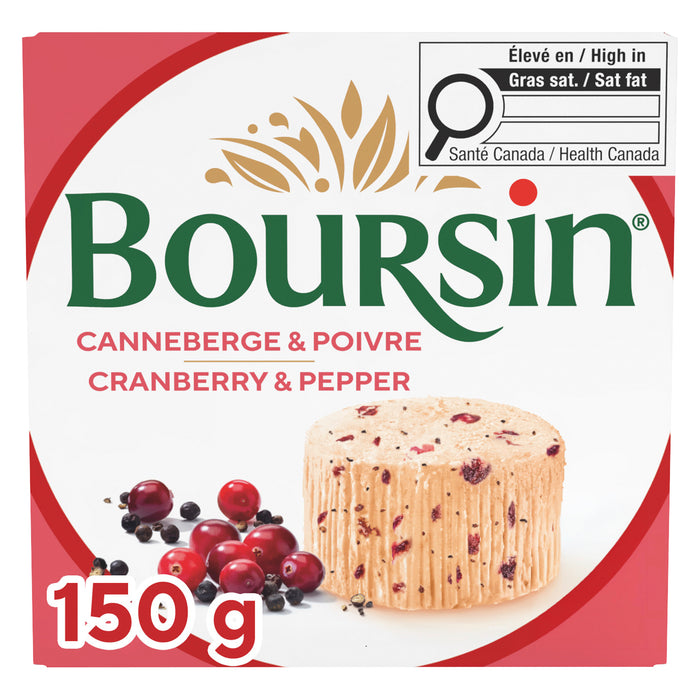 Boursin Soft White Cheese Cranberry & Pepper 38 % M.F., 150 g