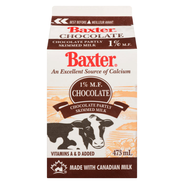 Baxter Lait Partiellement Écrémé au Chocolat, 1 % M.G., 473 ml