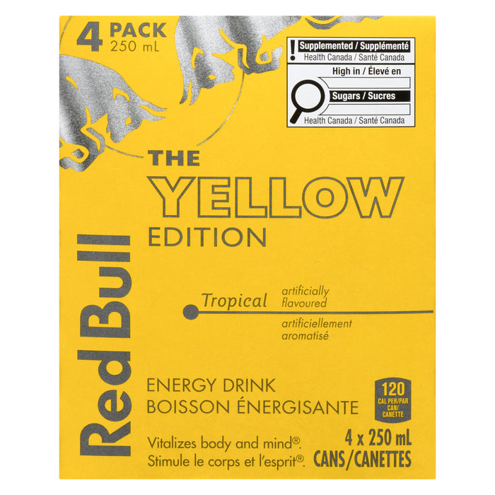 Red Bull The Yellow Edition Boisson énergisante Tropical, emb de 4, 250 ml