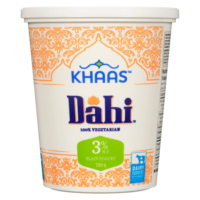 Dahi Yogourt Nature 3% M.G., 750-g