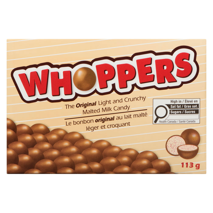 Whoppers le Bonbon Original au Lait Malté Léger et Croquant, 113 g