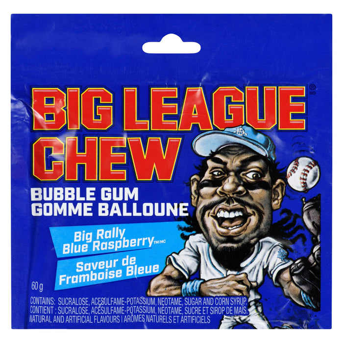 Big League Chew Gomme Balloune Saveur de Framboise Bleue, 60 g