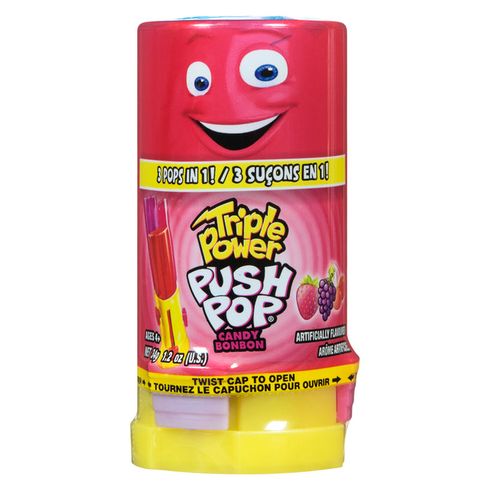 Push Pop Triple Power Candy 3 Pops in 1 Ages 4+, 34 g