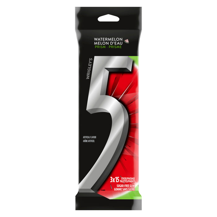 5 Watermelon Prism Sugar-Free Gum, 3-Pack