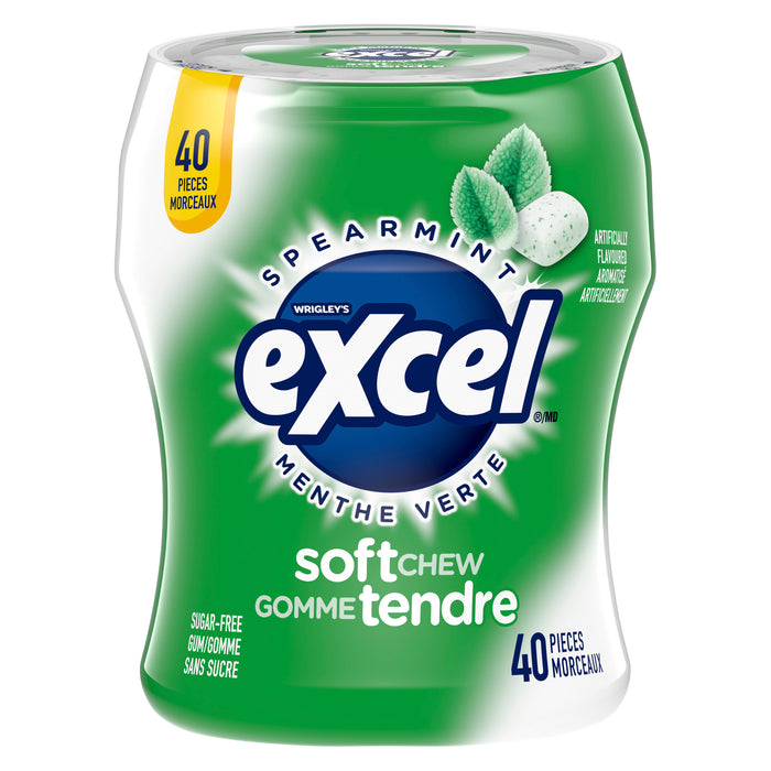 Excel Gomme Sans Sucre Gomme Tendre Menthe Verte, emb. de 40