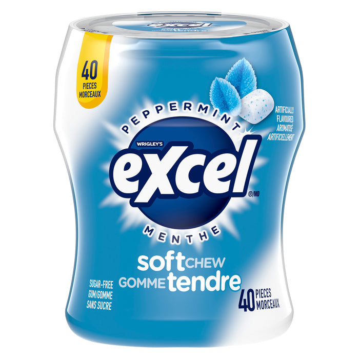 Excel Gomme Sans Sucre Gomme Tendre Menthe, emb. de 40