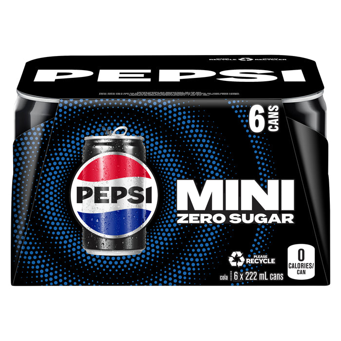 Pepsi Mini Boisson Gazeuse Zéro Sucre, 222 ml