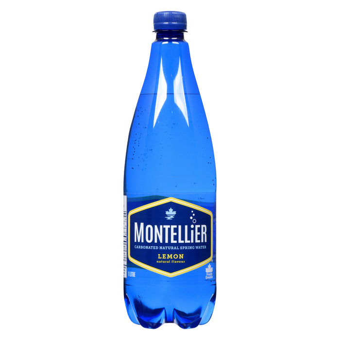 Montellier Eau de Source Naturelle Gazéifiée Citron Arôme Naturel, 1 Litre