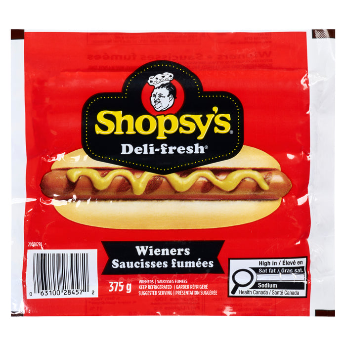 Shopsy's Deli-Fresh Wieners, 375g