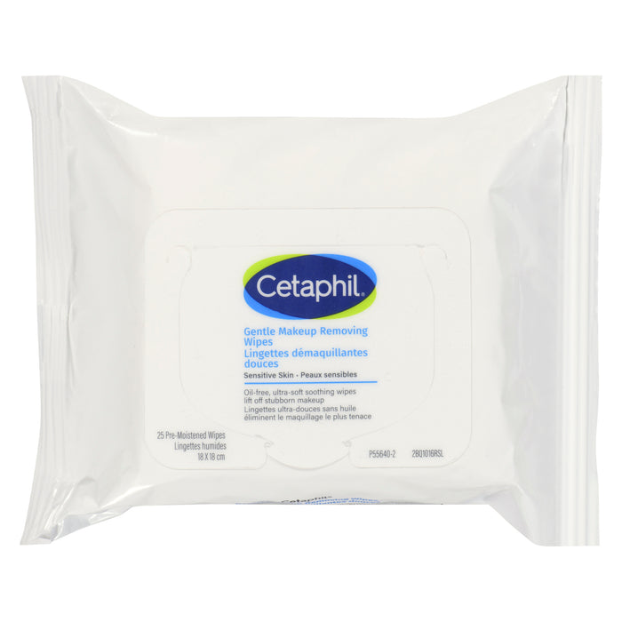 Cetaphil lingettes démaquillantes douces, emballage de 25