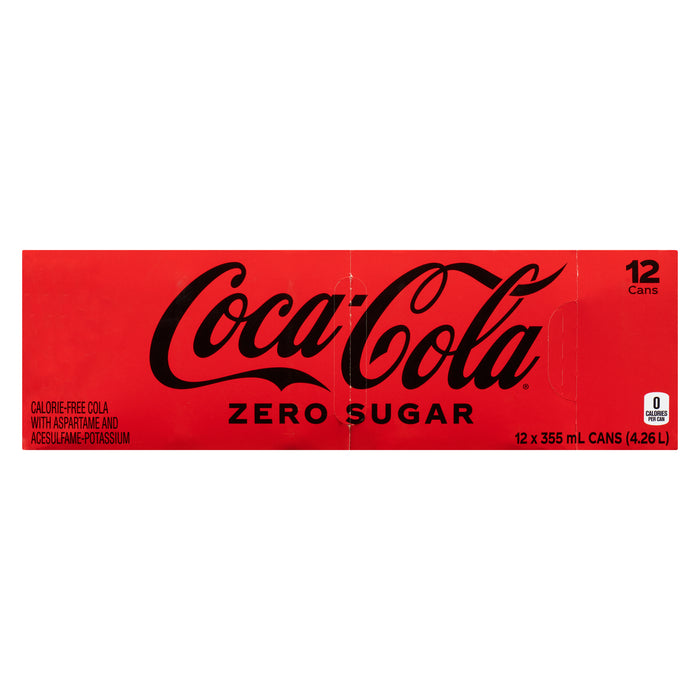 Coca-Cola Zéro Sucre Coke Zero, Emballage de 12, 355 ml