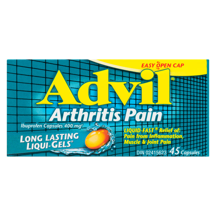 Advil Arthritis Pain Ibuprofen Long Lasting Liqui-Gel Capsules 400 mg - 45 Tablets