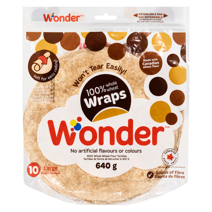 Wonder 100% Whole Wheat Flour Tortillas, 10-Pack, 640-g