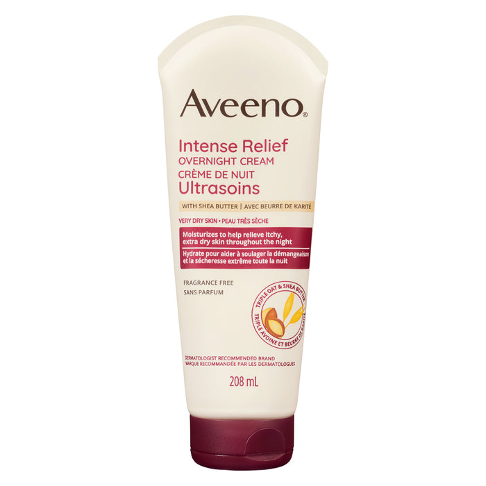 Aveeno Active Naturals Intense Relief Overnight Cream with Shea Butter, 208-ml