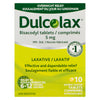 Dulcolax Laxatif Stimulant Dragées de Bisacodyl, Emballage de 10, 5 mg