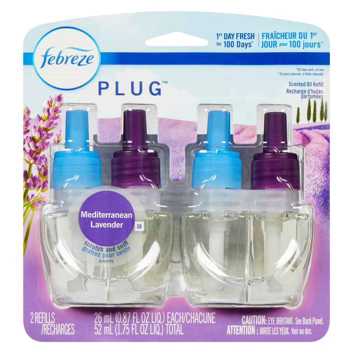Febreze Lavender Scented Dual Air Freshener Refill, 2-Pack