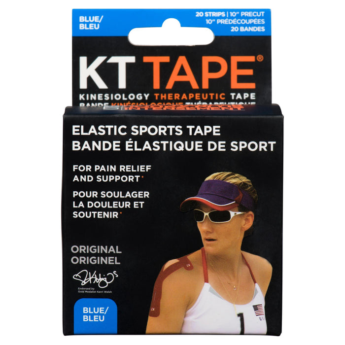 KT Tape Bandes Originel Bleu Kinésiologique Thérapeutique élastique de Sport, Emballage de 20