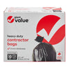 Giant Value Heavy Duty Contractor Garbage Bags, Black, 170 L, 10-Pack