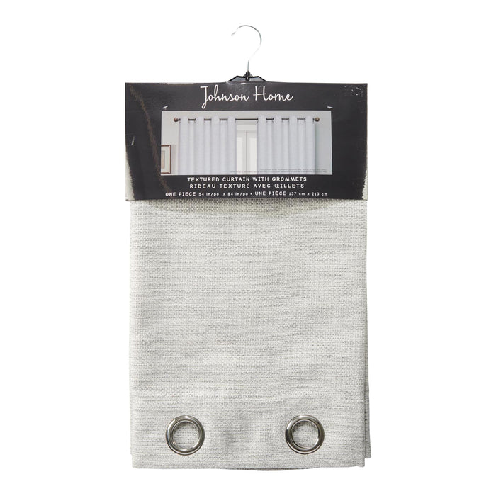 Johnson Home Curtain Panel with Grommets, 84-in, Grey, 1-Pack